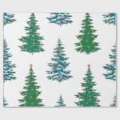 kerstboompatroon cadeaupapier (Vlak)