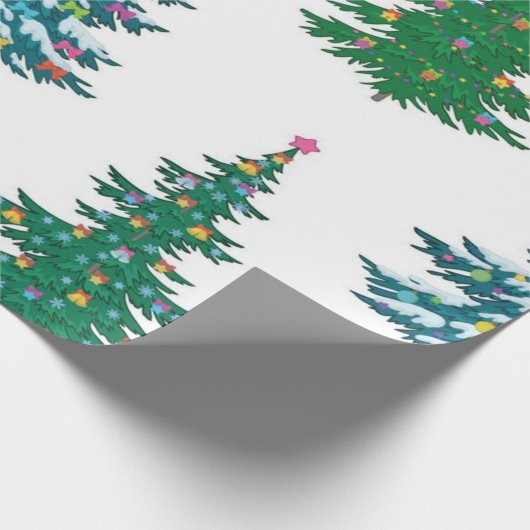 kerstboompatroon cadeaupapier (Hoek)