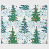 kerstboompatroon cadeaupapier (Vlak)