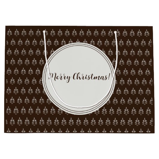Kerstboompatroon Donkere chocolade Groot Cadeauzakje (Voorkant)