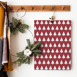 kerstboompatroon   Geometrische Scandi Dark Red Poster
