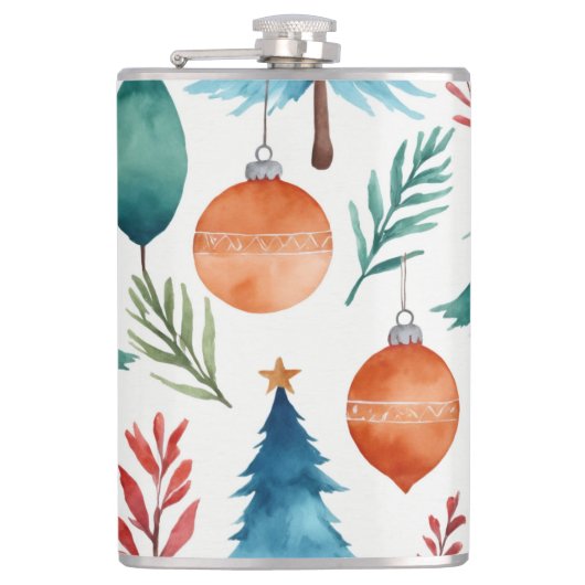 kerstboompatroon heupfles (Voorkant)