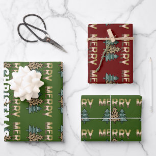 kerstboompatroon inpakpapier vel