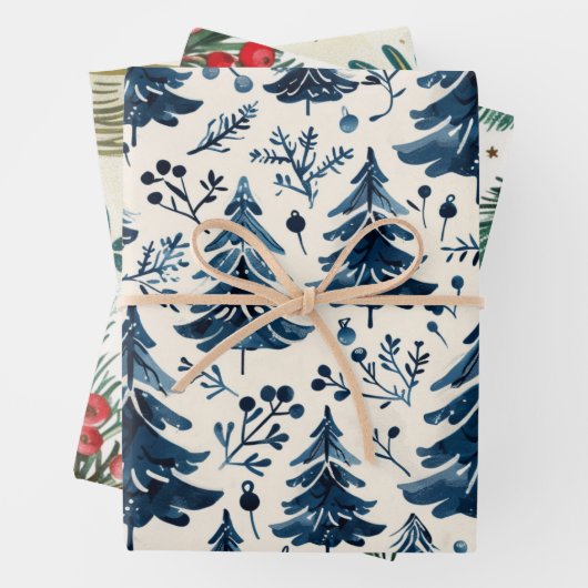 kerstboompatroon inpakpapier vel (In situ)