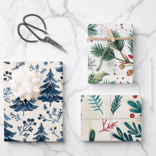 kerstboompatroon inpakpapier vel