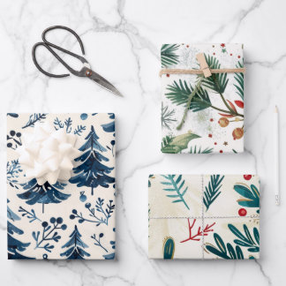 kerstboompatroon inpakpapier vel