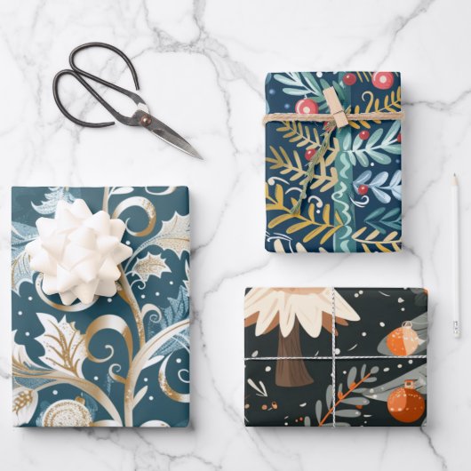 kerstboompatroon inpakpapier vel (Voorkant)