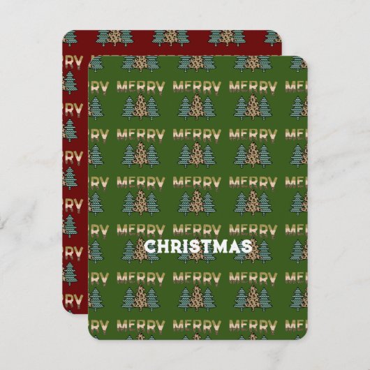 kerstboompatroon kaart (Voorkant / Achterkant)