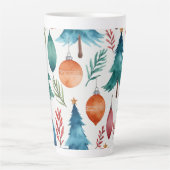 kerstboompatroon latte mok (Voorkant)