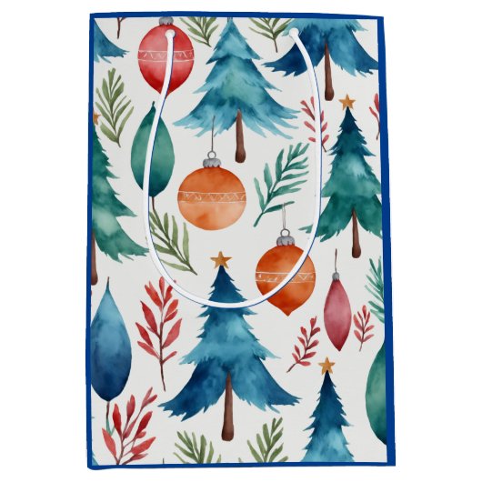 kerstboompatroon medium cadeauzakje (Voorkant)