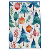 kerstboompatroon medium cadeauzakje (Achterkant)