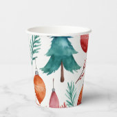 kerstboompatroon papieren bekers (Achterkant)