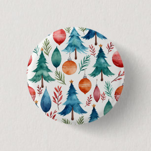 kerstboompatroon ronde button 3,2 cm