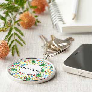 kerstboompatroon sleutelhanger