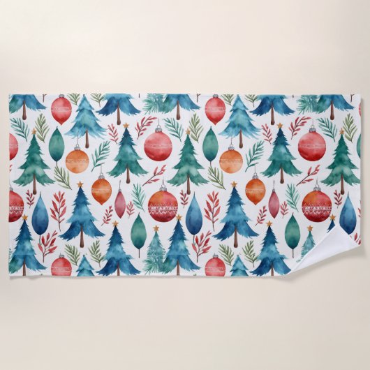 kerstboompatroon strandlaken (Voorkant)