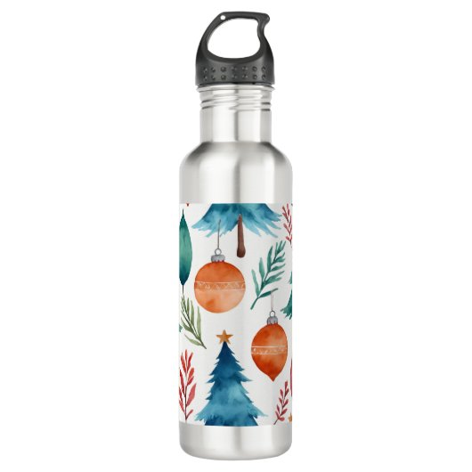 kerstboompatroon waterfles  (Voorkant)