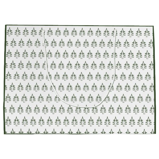 kerstboompatroonpine groen groot cadeauzakje (Achterkant)