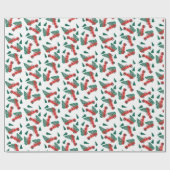 kerstboompatroonrood cadeaupapier (Vlak)