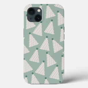 Kerstboompatroonstaal Groen iPhone 13 Hoesje