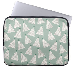 Kerstboompatroonstaal Groen Laptop Sleeve