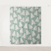 Kerstboompatroonstaal Groen Wandkleed (Voorkant)