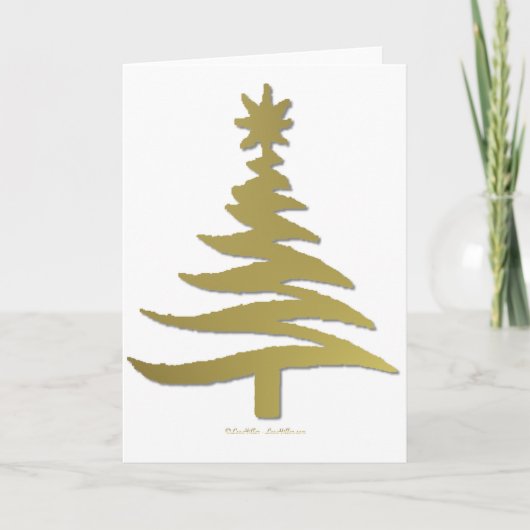 kerstboompenkaart Gold-feestdag Feestdagen Kaart (Voorkant)