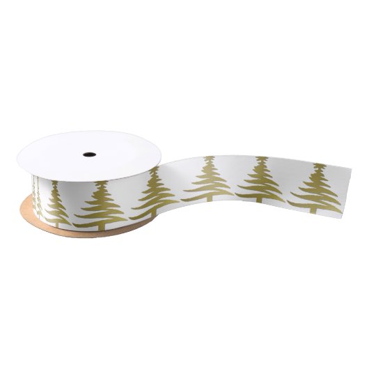 Kerstboompenseel Gold op wit Lint (Spoel)