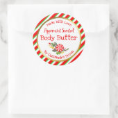 kerstboompeppermint body Butter DIY Ronde Sticker (Tas)