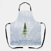 kerstboompijn Merry Kerstblauw feestdag Schort (Voorkant)