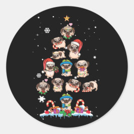 kerstboompjes met kerstboom voor kerstmis ronde sticker