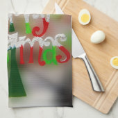 kerstboompluis theedoek (Quarter Fold)