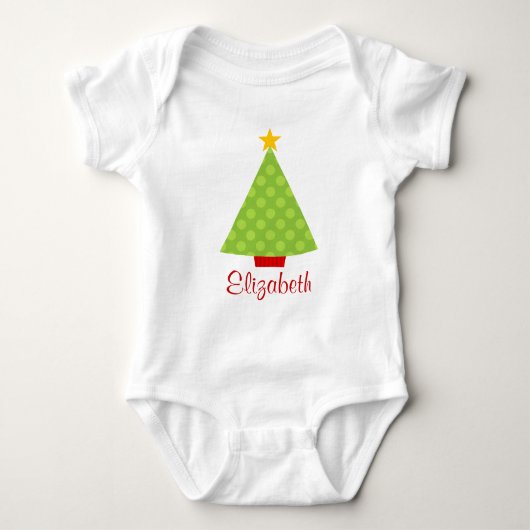 kerstboompoka Dots Kinder gepersonaliseerd Romper (Voorkant)