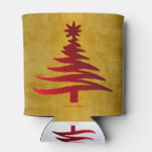 kerstboompotlood Rood op goud Blikjeskoeler (Achterkant)