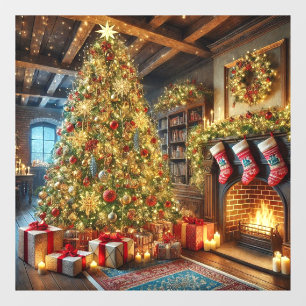 Kerstboomramen Raamsticker