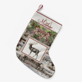 kerstboomrendiermonogram S Kleine Kerstsok (Voorkant (Hangend))