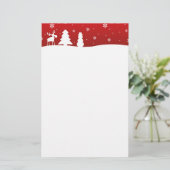 kerstboomrendiertje Snowman Briefpapier (Staand voorkant)
