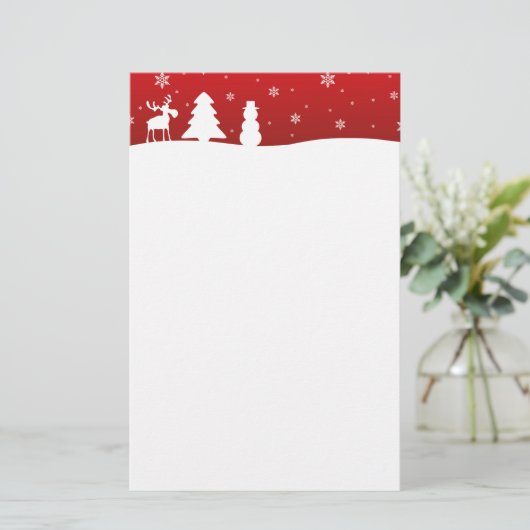 kerstboomrendiertje Snowman Briefpapier (Staand voorkant)