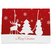 kerstboomrendiertje Snowman Large Cadeautasje (Voorkant)