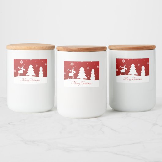 kerstboomrendiertje Snowman Voedselcontainer Etiket (Flessen)