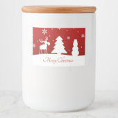 kerstboomrendiertje Snowman Voedselcontainer Etiket (Voorkant)