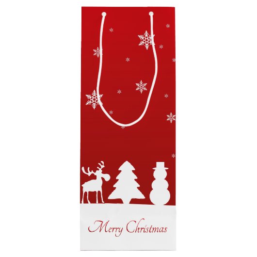 kerstboomrendiertje Snowman Wijn Cadeautas (Achterkant)