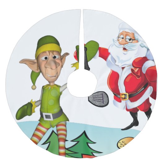 kerstboomrok Santa Golfing Kerstboom Rok (Voorkant)