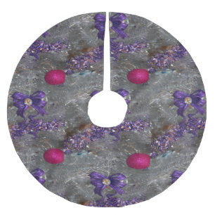 kerstboomrokken Paarse bogen roze versiering Kerstboom Rok