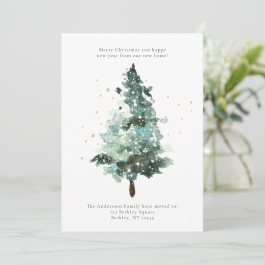 kerstboomrondzendbriefkaart aankondiging (Staand voorkant)