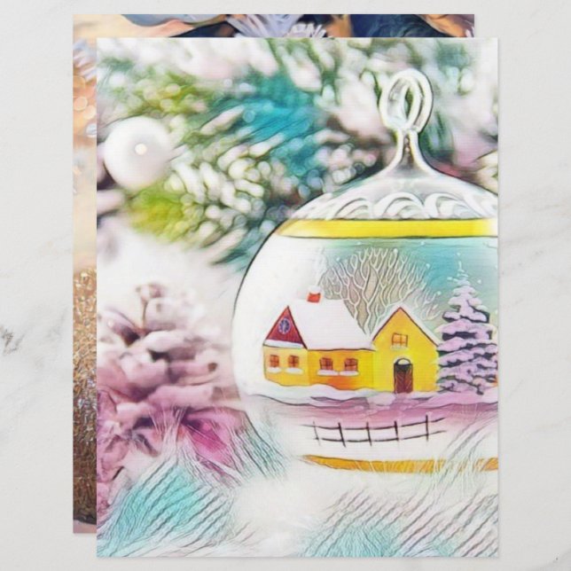  kerstboomroze decoraties (Voorkant / Achterkant)