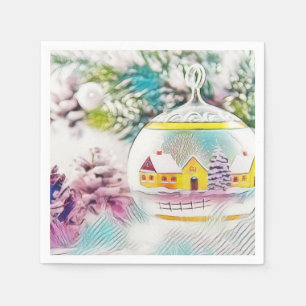 kerstboomroze decoraties servet