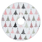Kerstboomroze en groen met witte achtergrond kerstboom rok (Voorkant)