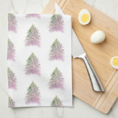 kerstboomroze Waterverf feestdag Theedoek (Quarter Fold)