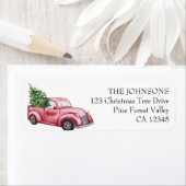 kerstboomruitadres rode vrachtwagen etiket (Insitu)