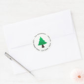 kerstboomruitplaatje ronde sticker (Envelop)